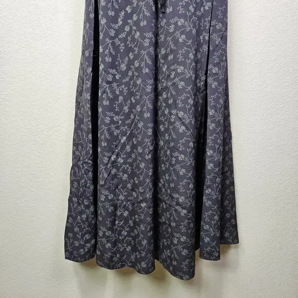 Sundance Womens 10 Silk Floral Maxi Dress Retro Botanical Palm Tree Belted Green - Picture 6 of 16